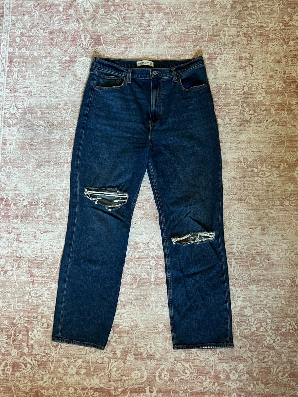Abercrombie Straight Jeans with Knee Rips